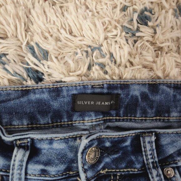 Silver Jeans Elyse Mid Rise Skinny Acid Wash Stretchy Jean Western Basic Denim - Picture 4 of 8